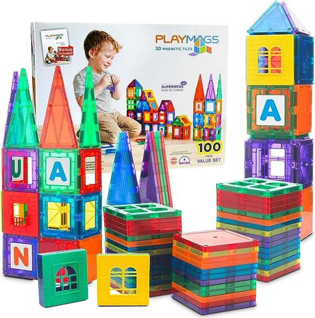 Playmags 3D-Magnetkachelset - 100 Teile