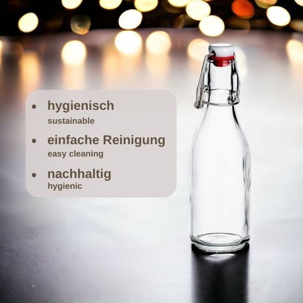 gouveo 24er Set Glasflaschen 250 ml rund mit Produktbild 4