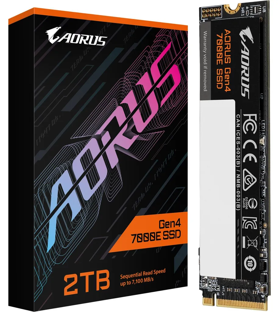 SSD 2TB Gigabyte AORUS Gen4 7000E - Idéal pour le Gaming et Montage Vidéo 4K
