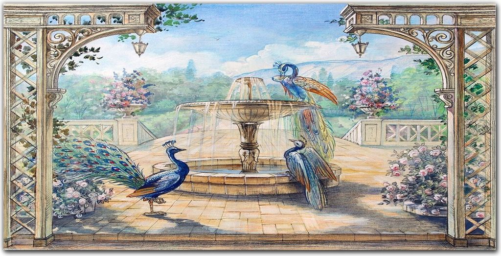 Coloray Küchenrückwand 120x60 Spritzschutz aus Glas - Brunnen