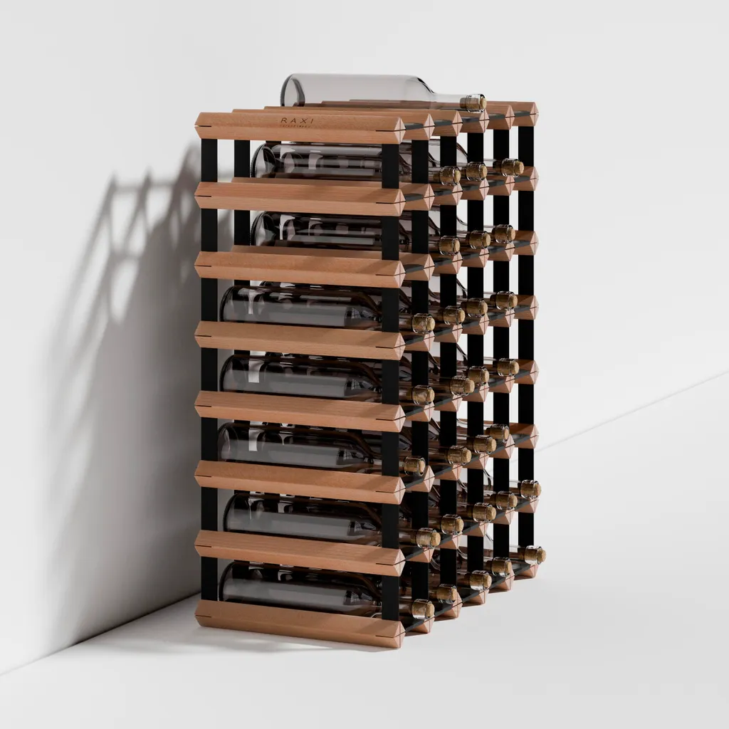 Rangement Vin pour Cellier Raxi Classix Hêtre 40 Bouteilles Compact
