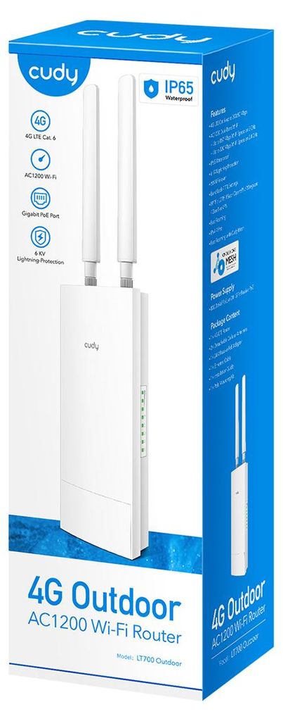 CUDY LT700 Outdoor 4G LTE Cat6 Router AC1200 Wi-Fi Gigabit Produktbild 