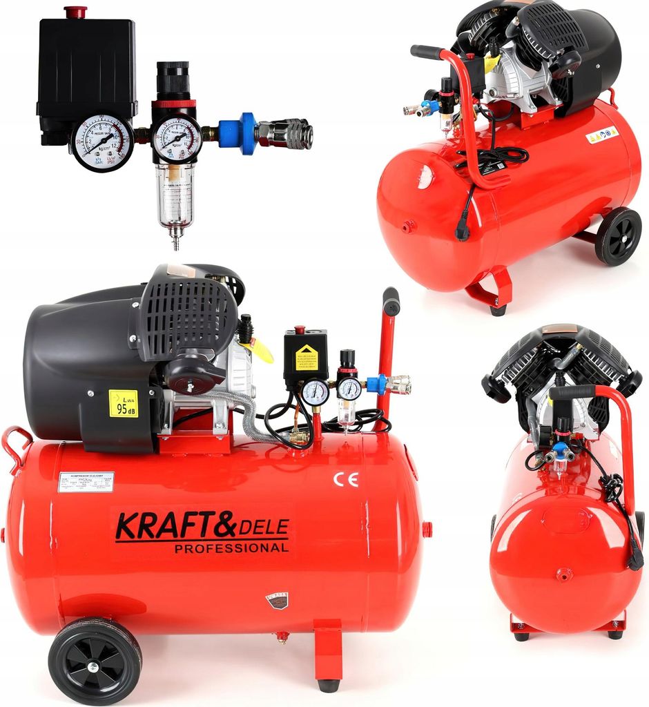 Kompresor Olejowy 100l 8 bar 2 Tłoki 2880RPM 530 l/min 4KM Zdjęcie produktu 