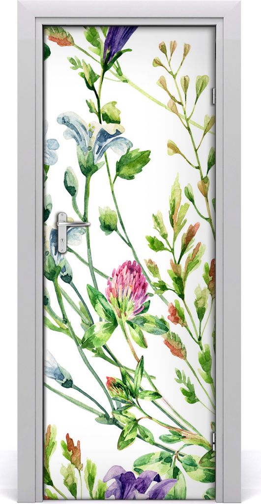 Tulup Türaufkleber 75x205 cm Dekorative Aufkleber Selbstklebend Wasserdichte Tapete Abnehmbar Schlafzimmer Wohnzimmer Wohnkultur - wilde Blumen