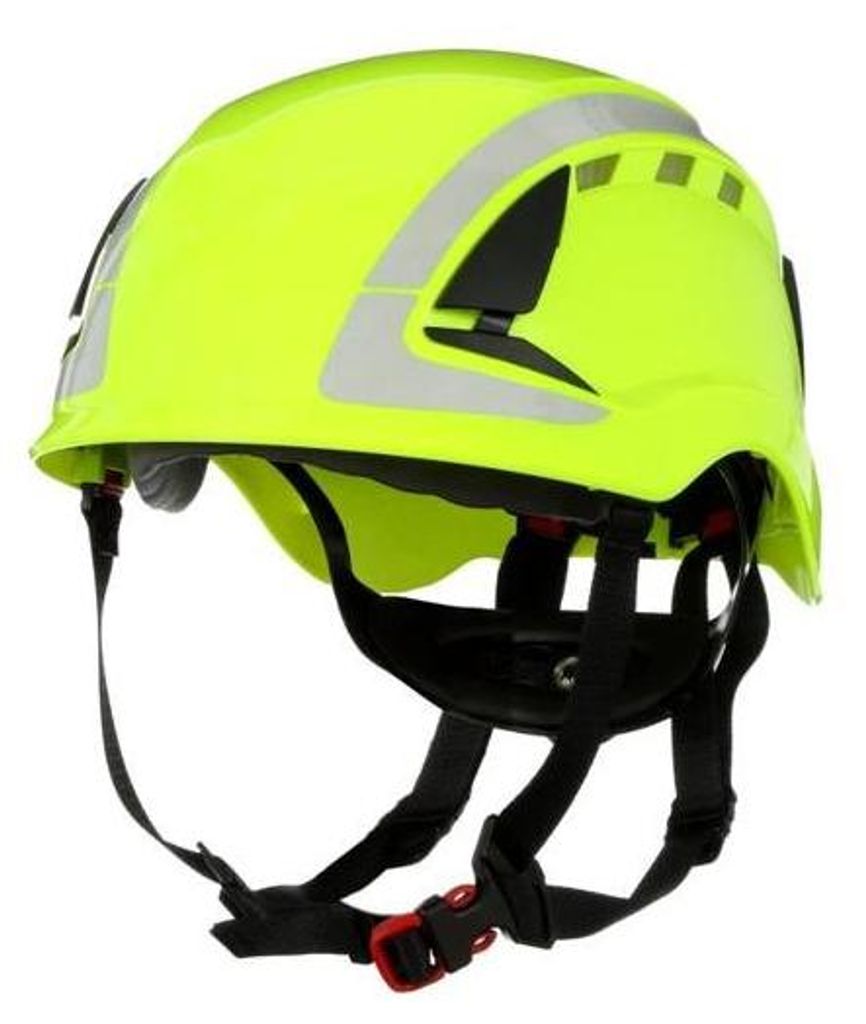14x 3M SecureFit Schutzhelm X5000, belüftet, reflektierend, CE, Neongrün, X5014V-CE | Packung (4 Stück)