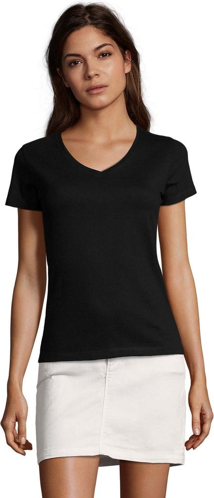 SOLS - "Imperial" T-Shirt V-Ausschnitt für Damen LT1769 (XL) (Schwarz)