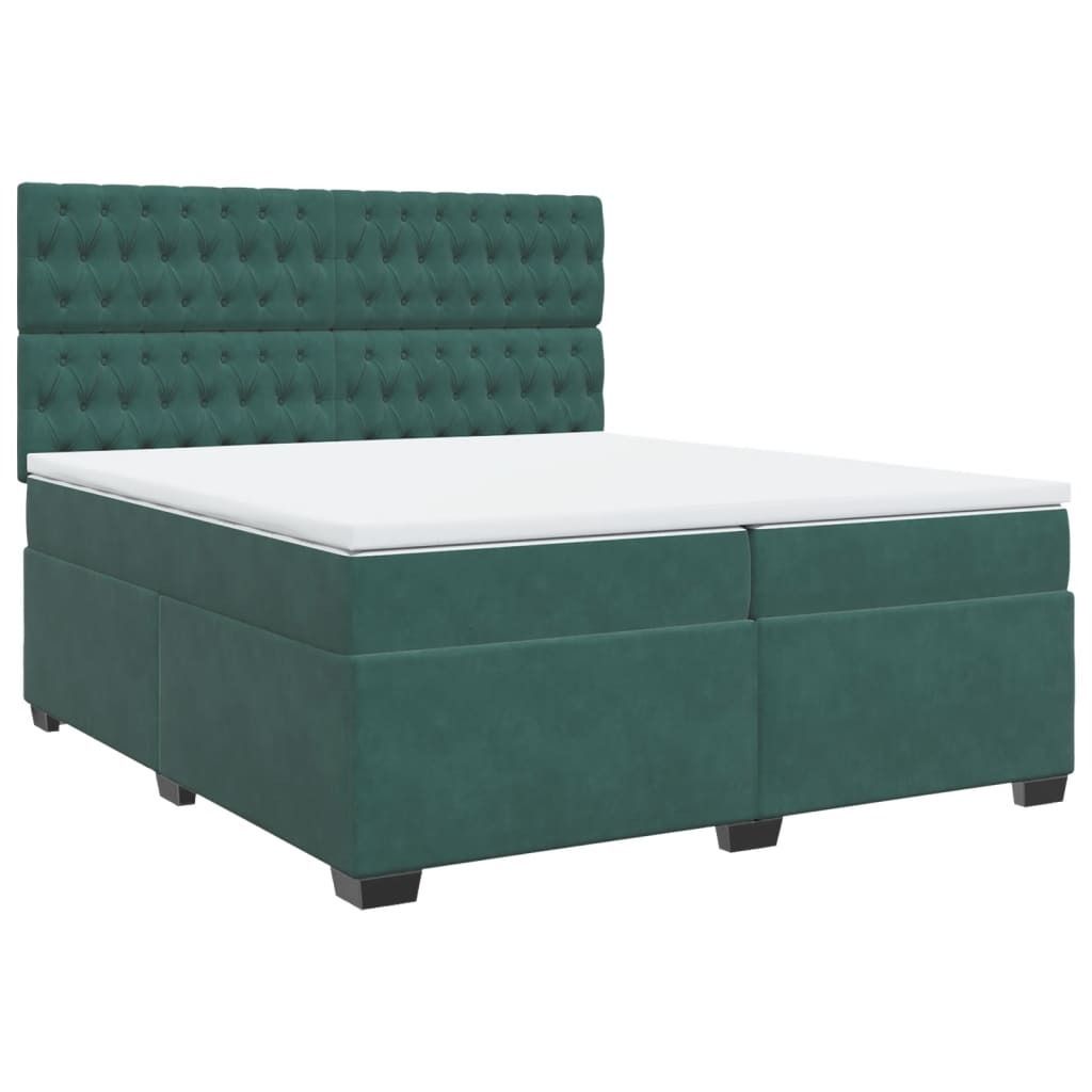 "2026 Aktion"Boxspringbett Modernes/Doppelbett - Polsterbett Erwachsene/r /Kind - mit Matratze Dunkelgrün 200x200cm Samt - Klassische Betten NeuM...
