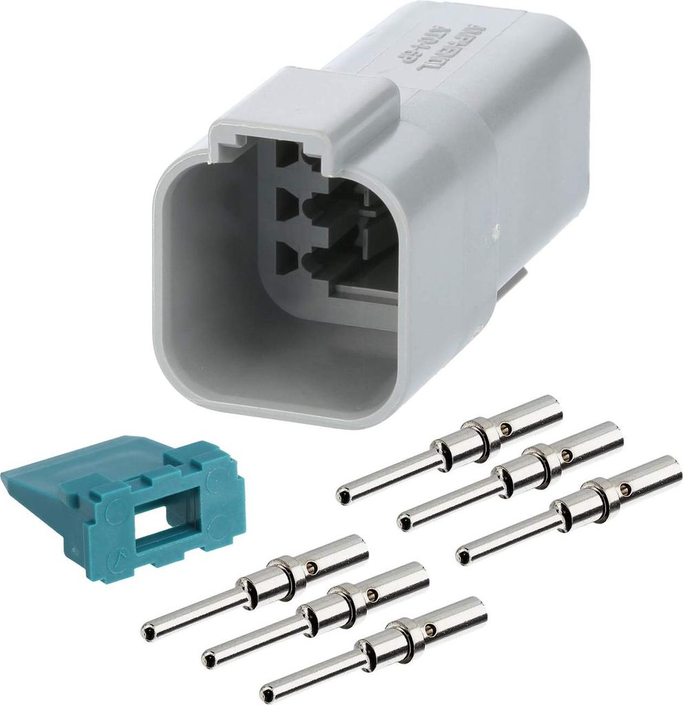 Amphenol AS-6SM 106 SET-Kabelstecker AT-Serie Stift, 6-polig, Crimpanschluss Isolationsdurchmesser 2,24mm - 3,68mm,
