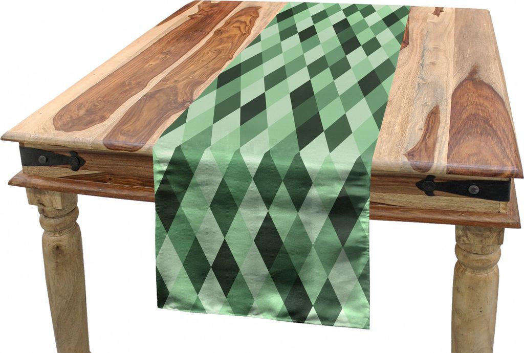ABAKUHAUS geometrische Rhombus Tischläufer, Grüner Hues Argyle, Esszimmer Küche Rechteckiger Dekorativer Tischläufer, 40 x 300 cm, Hellgrün Du...