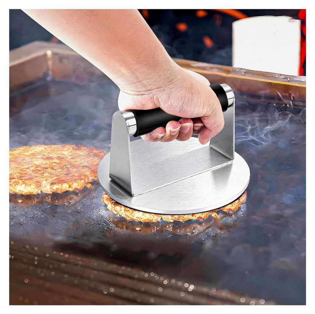 Grillbesteck Set, 19-teiliges Grillset mit BBQ Grill Zubehör, Burgerpresse, Grillspachtel aus Edelstahl, Burgerglocke, Smash Burger Set, Plancha Z...