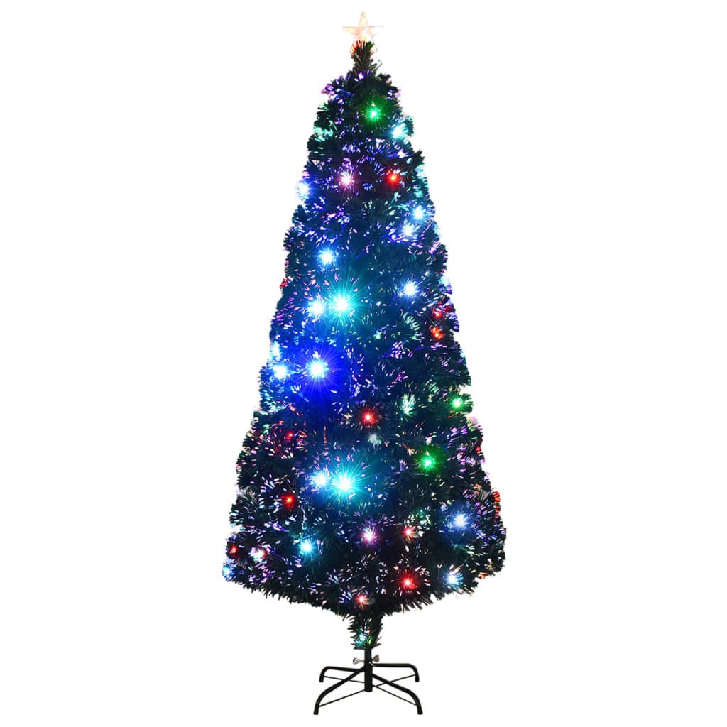 vidaXL Weihnachtsbaum mit Beleuchtung und Ständer 210 cm Produktbild 