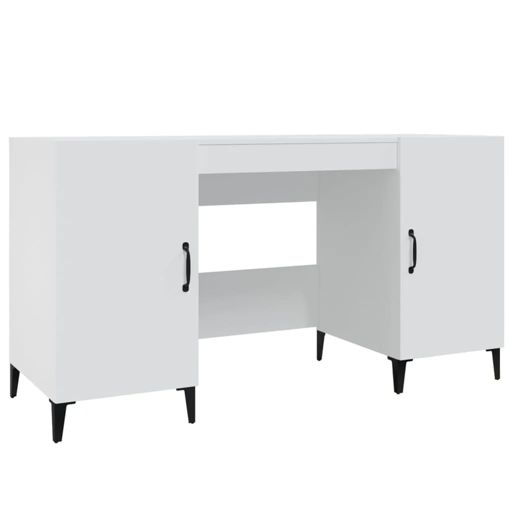Scrivania Bianca per Cameretta 140x50x75 cm: Legno Facile da Pulire