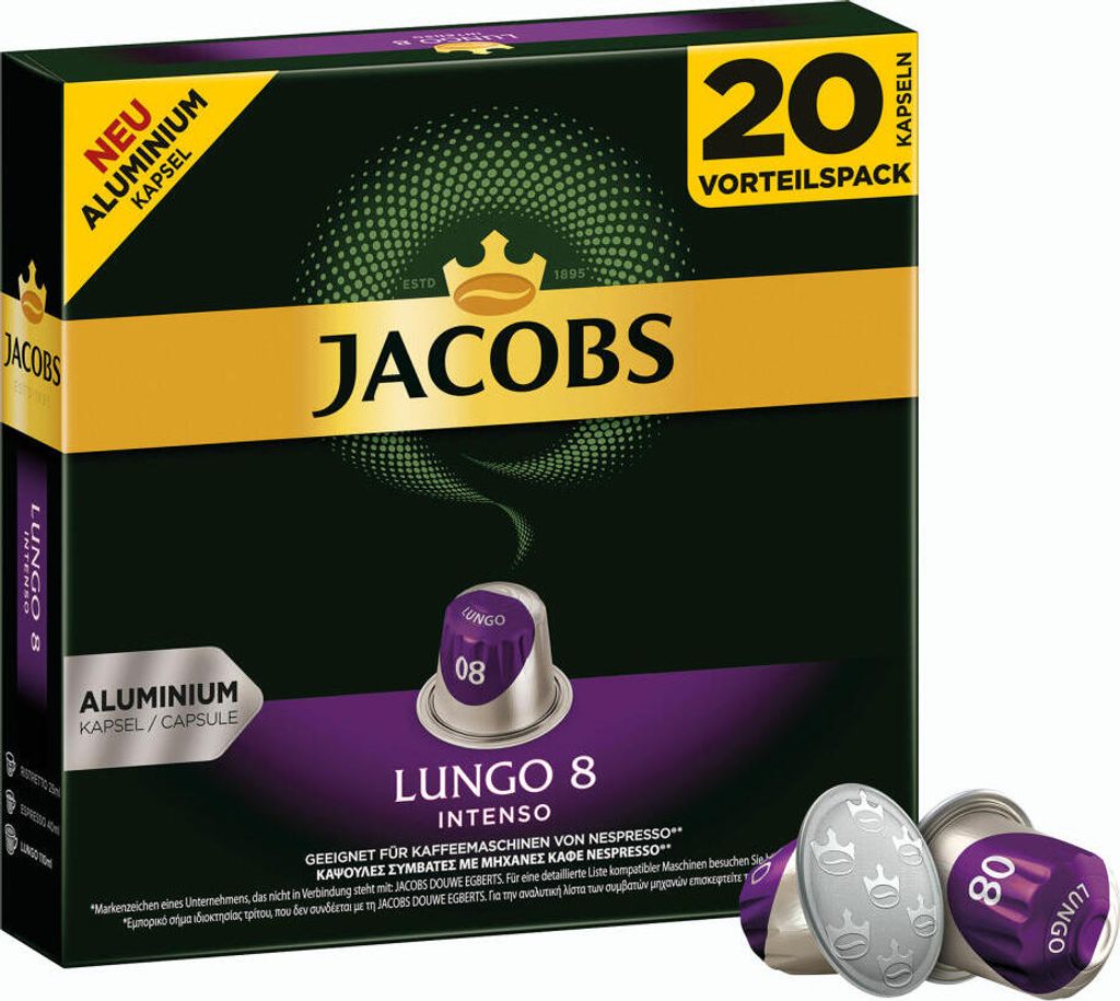 Kapsułki Jacobs Lungo 8 Intenso 20 aluminiowych kapsułek do Zdjęcie produktu 5