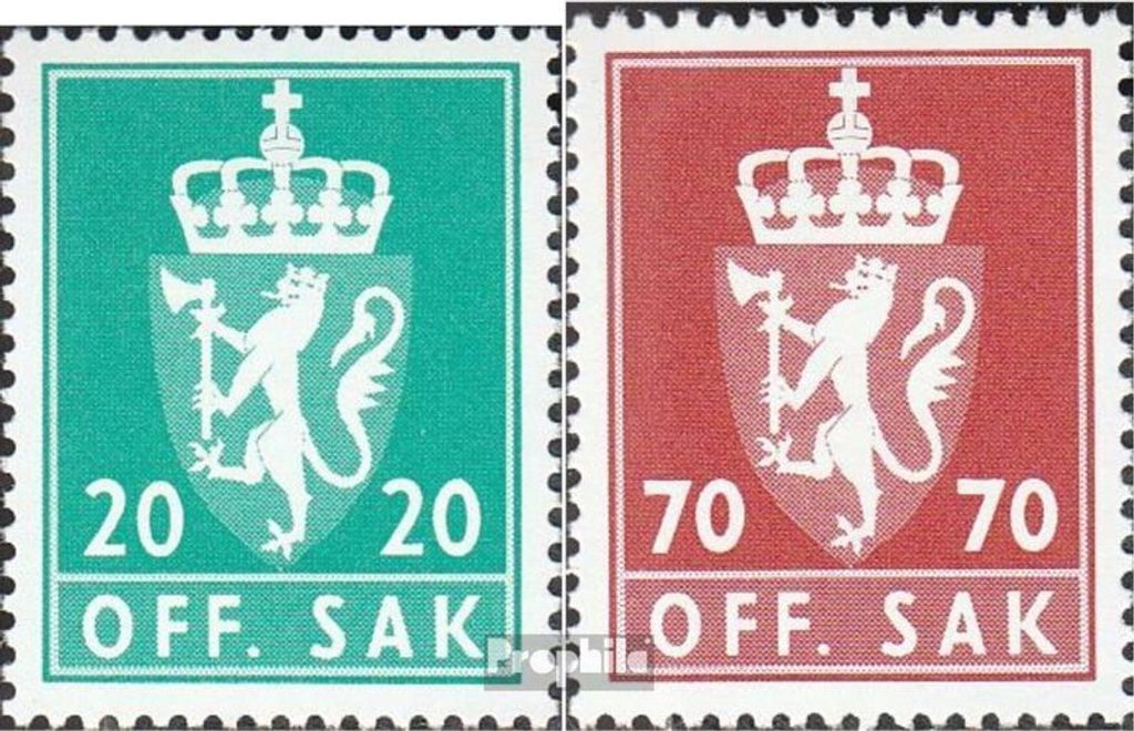 Briefmarken Norwegen 1982 Mi D116-D117 (kompl.Ausg.) postfrisch Staatswappen