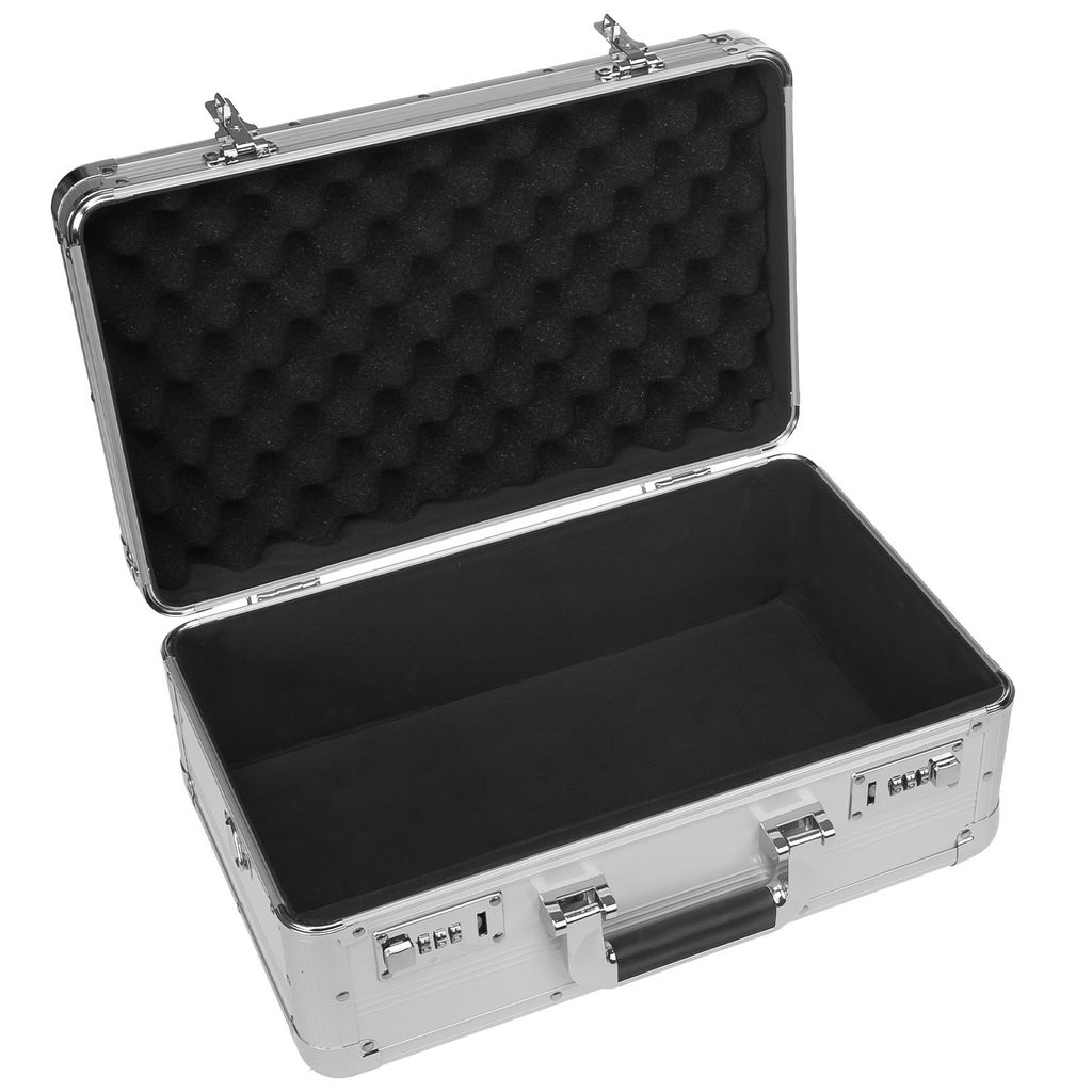 Fotokoffer, Kamerakoffer, Transportkoffer in silber mit stabilen Ecken - 21 Liter | Silber