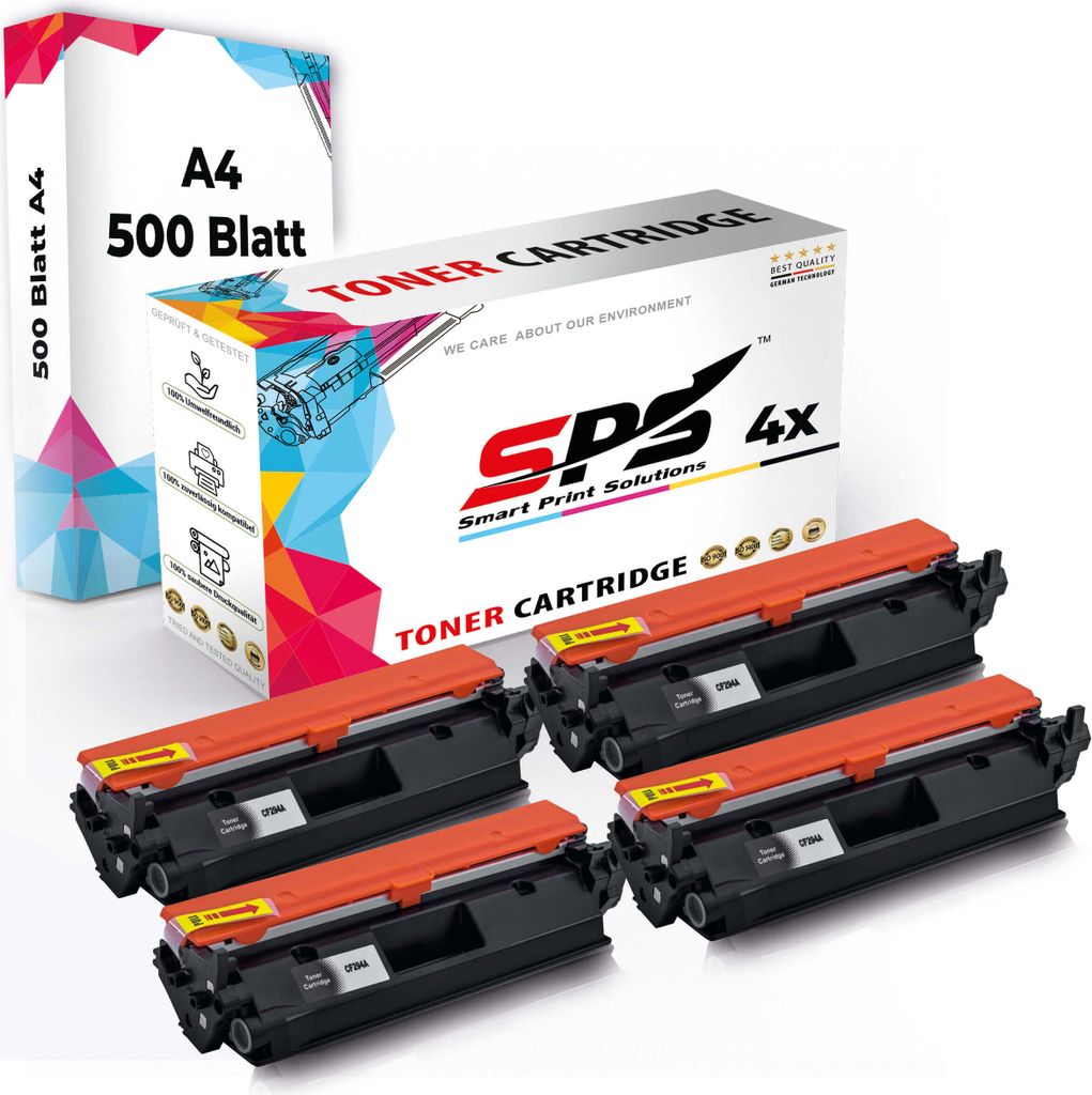 Druckerpapier A4 + 4x Multipack Set Kompatibel für HP LaserJet Pro MFP M 149 fw (CF294A) Toner Schwarz