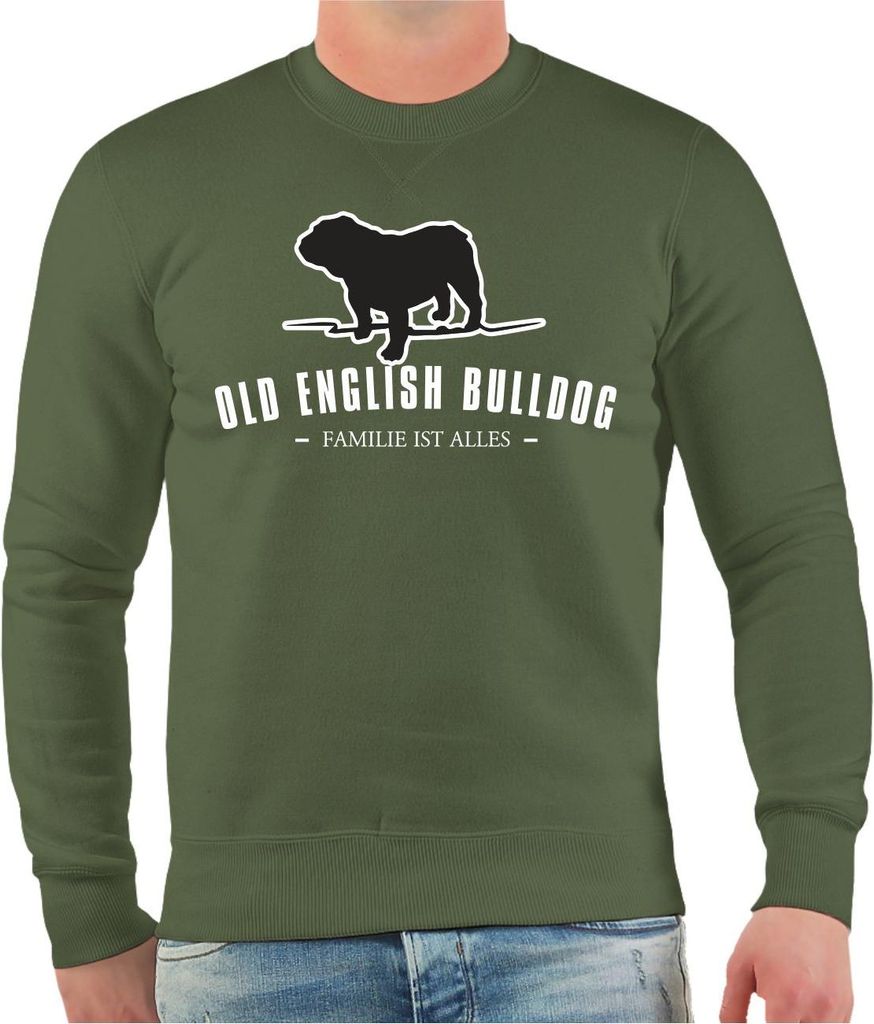 Herren Sweatshirt Old English Bulldog Silhouette