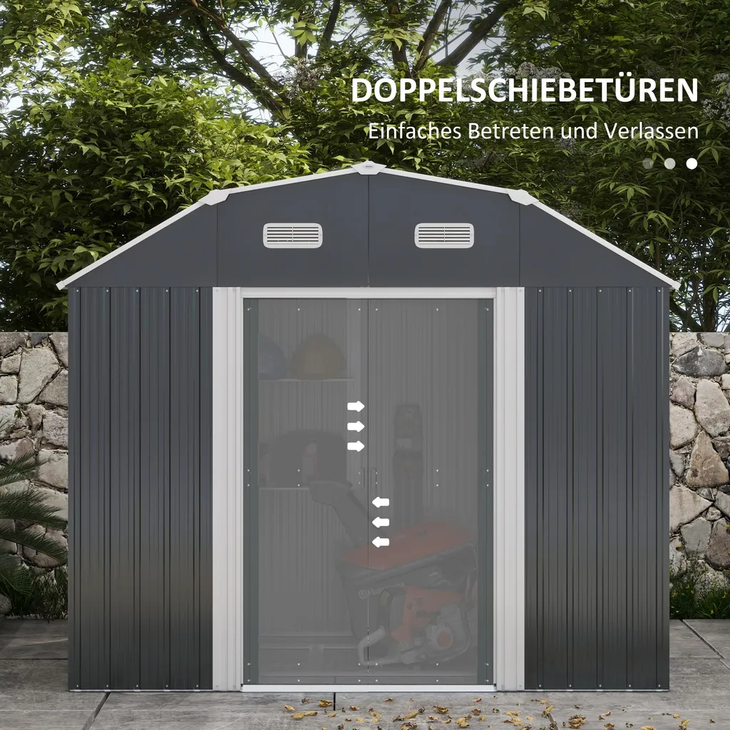 Abri de jardin en acier 238x132cm - Solution stockage robuste Outsunny - 5