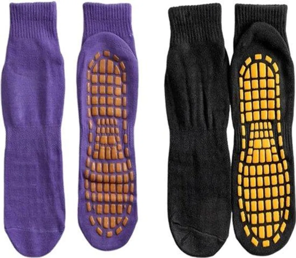 Chaussettes de sport antidérapantes pour yoga et gym douce noir S
