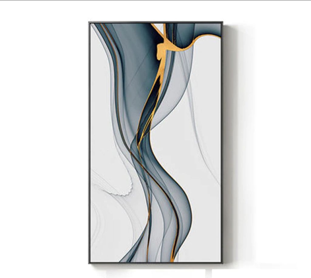 TPFLiving Kunstdruck LW-300 (OHNE RAHMEN) Poster - Leinwand - Wandbild - Hochauflösender Giclée-Druck, langlebig und hochwertig - Abstrakte Linie...