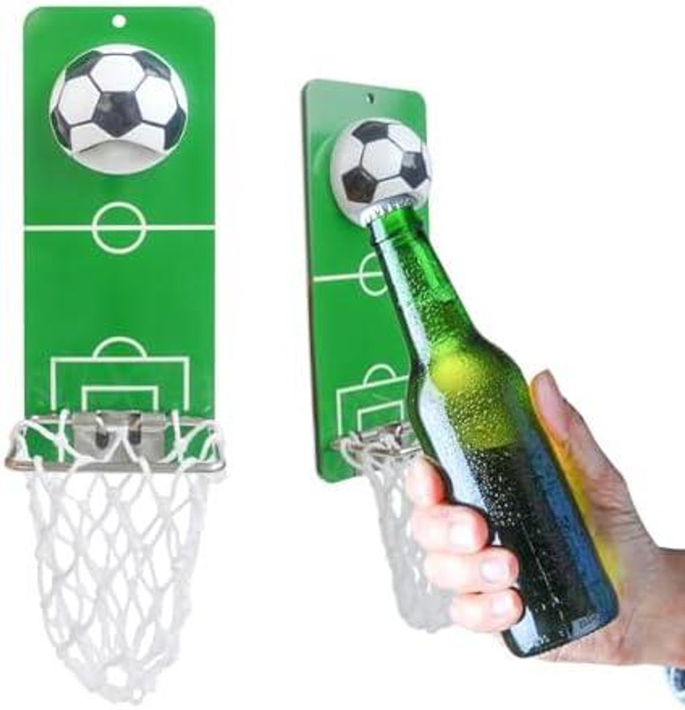 Wand Magnet Fußball Flaschenöffner Metall mit Auffangbehälter Lustig Personalisiert Hochzeit Party Geschenke Mini Schlüssel Deko Papa Mann Gebu...