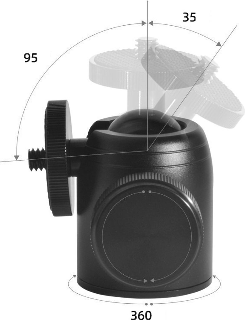 INF Mini-Kugelkopf 360° drehbare Kamerahalterung - Verbesserte Stabilität