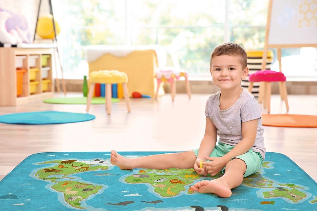 Tappeto morbido Achoka per la camera dei bambini mappa del Immagine del prodotto 
