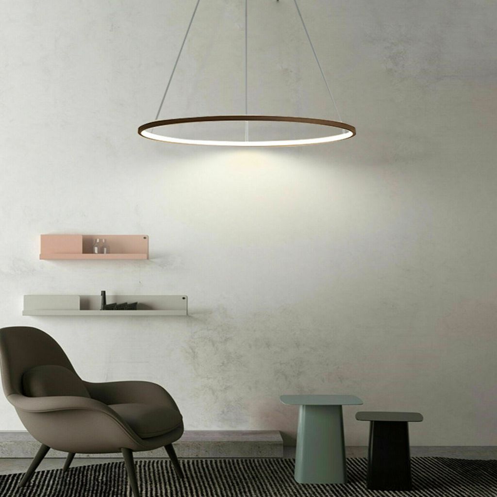 LED Ring Pendelleuchte 3 Farbe Dimmbar Modern Aluminium Produktbild 9