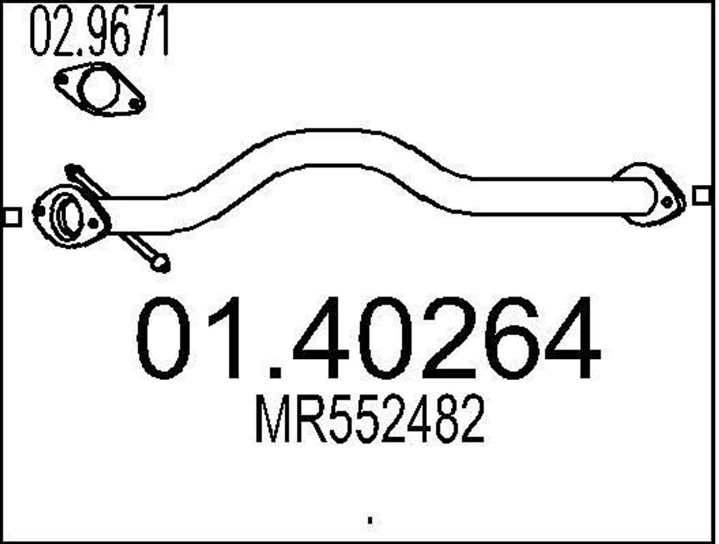MTS Abgasrohr Auspuffrohr für MITSUBISHI L 200 (K7T, K6T) Vorne 01.40264