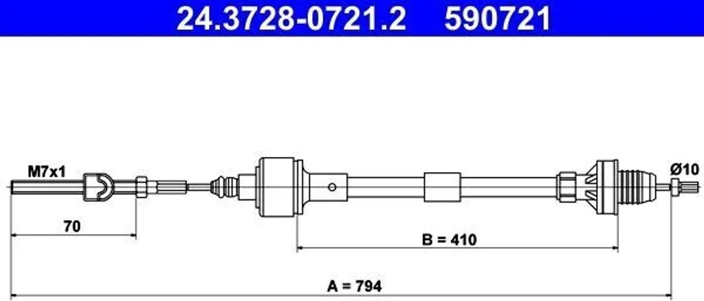 Câble de commande d'embrayage pour Opel Tigra S93 - Qualité ATE OE
