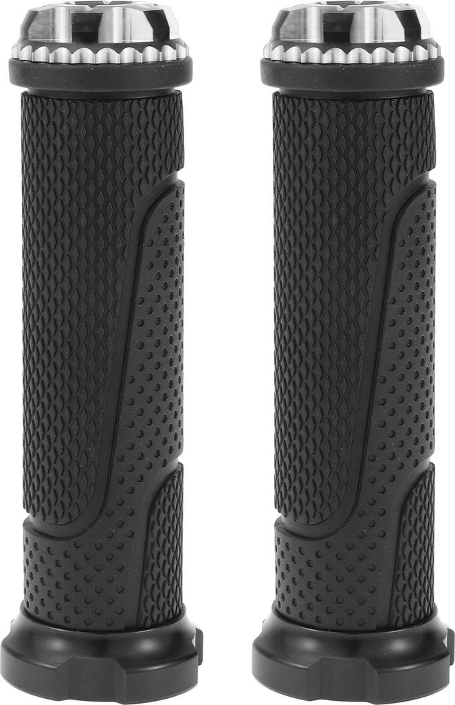 7/8" 22mm 15/16" 24mm Universelle Motorrad-Griffe Abdeckung Rutschfest Aluminiumlegierung Gummi Lenker Griffe Für Motorroller Scooter Silberton 1 ...