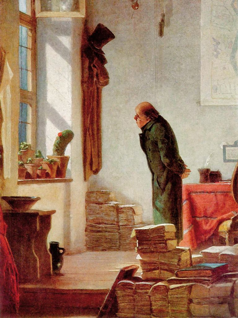 Carl Spitzweg Kunstdruck Bild - Der Kaktusliebhaber, 1850 (80 x 60 cm)