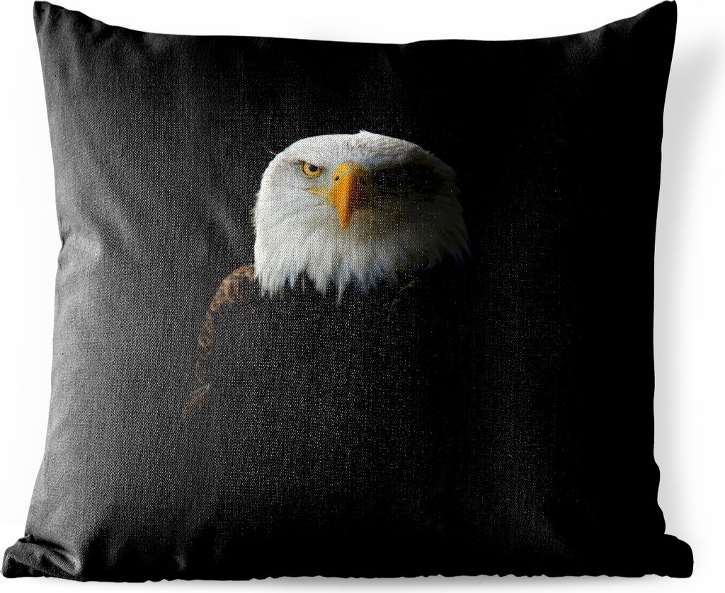 MuchoWow Outdoor Kissen - Adler - Schwarz - Gelb - 45x45 cm - Wetterfest - Lounge Kissen - Fotokissen - Dekoratives Kissen