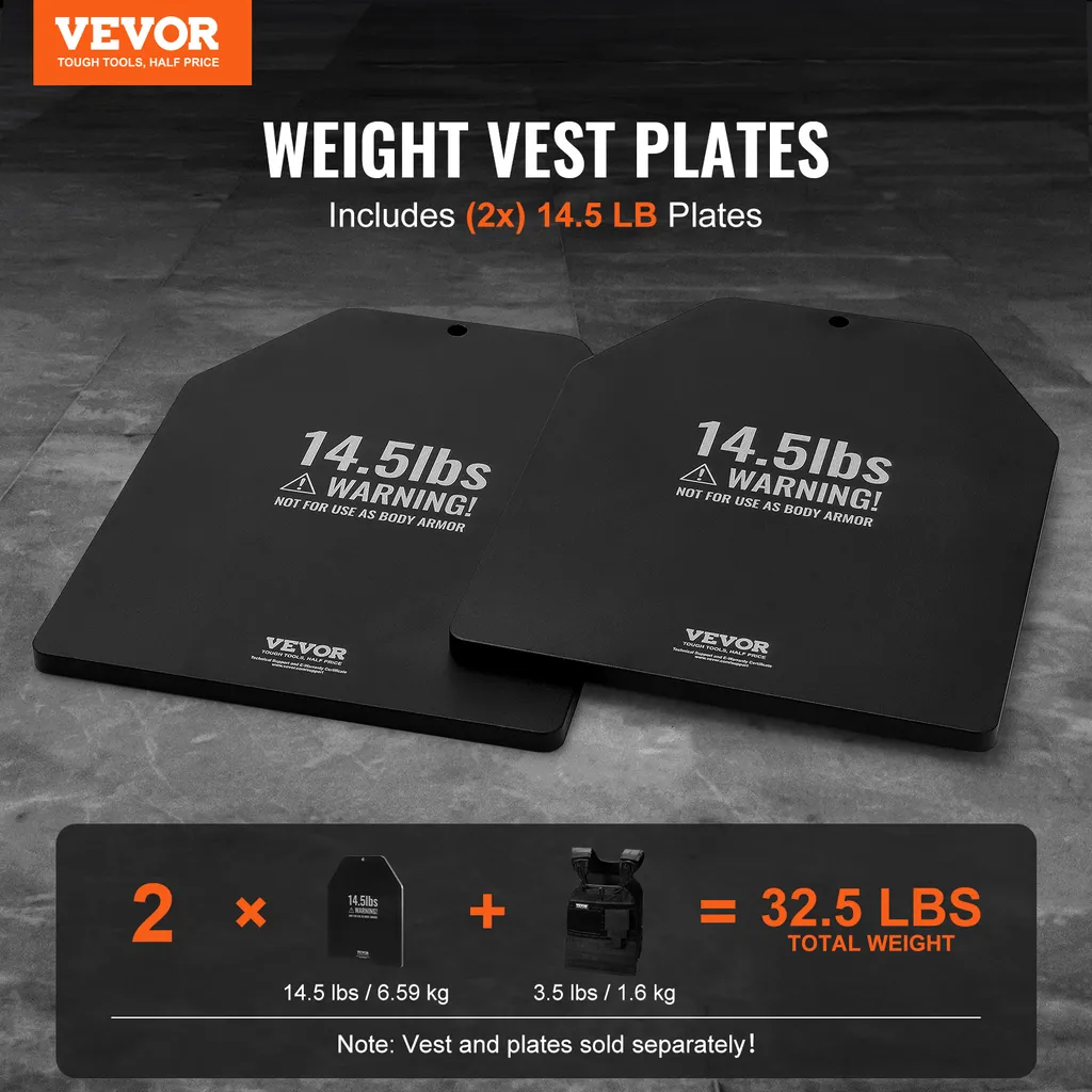 Plaque de gilet lestée pour augmenter le poids de musculation
