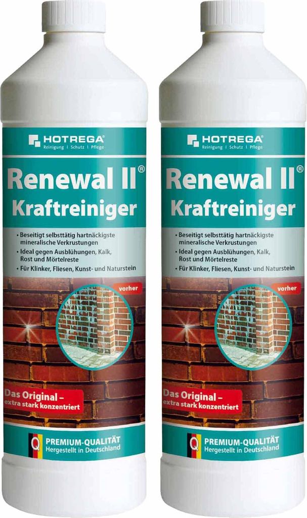 HOTREGA Renewal II Kraftreiniger 1 Liter - Steinreiniger Profi Konzentrat - für bis zu 100 m²