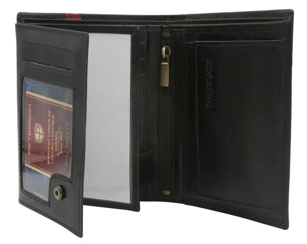 Portafoglio Verticale Peterson RFID - Vera Pelle e Sicurezza Contactless - 23