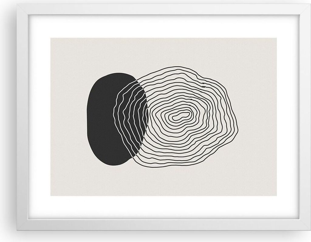 Gerahmtes Poster - Weißer Rahmen - Abstraktion Fleck Gläser - 40x30 cm - Wand Bild - Wanddeko - Wandbilder - Kunstposter - Wandposter - Bilderrah...