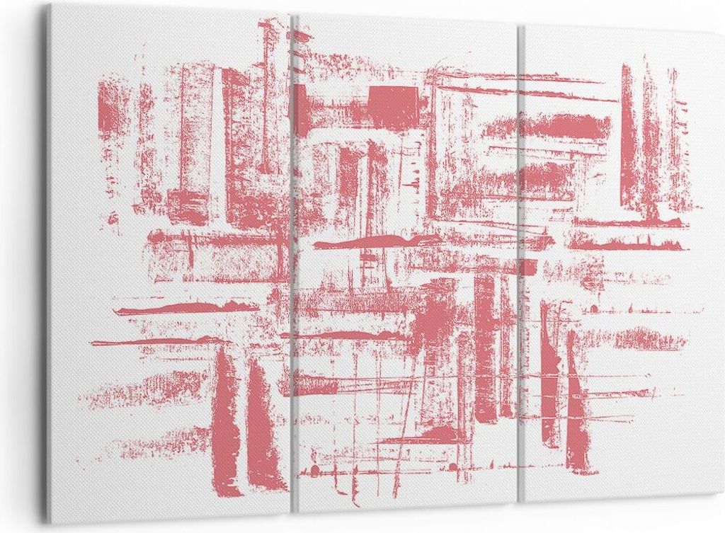 Bild auf Leinwand - Leinwandbild - 3 Teile - Rot Textur Muster - 105x70cm - Wand Bild - Wanddeko - Wandbilder - Leinwanddruck - Bilder - Wanddekora...
