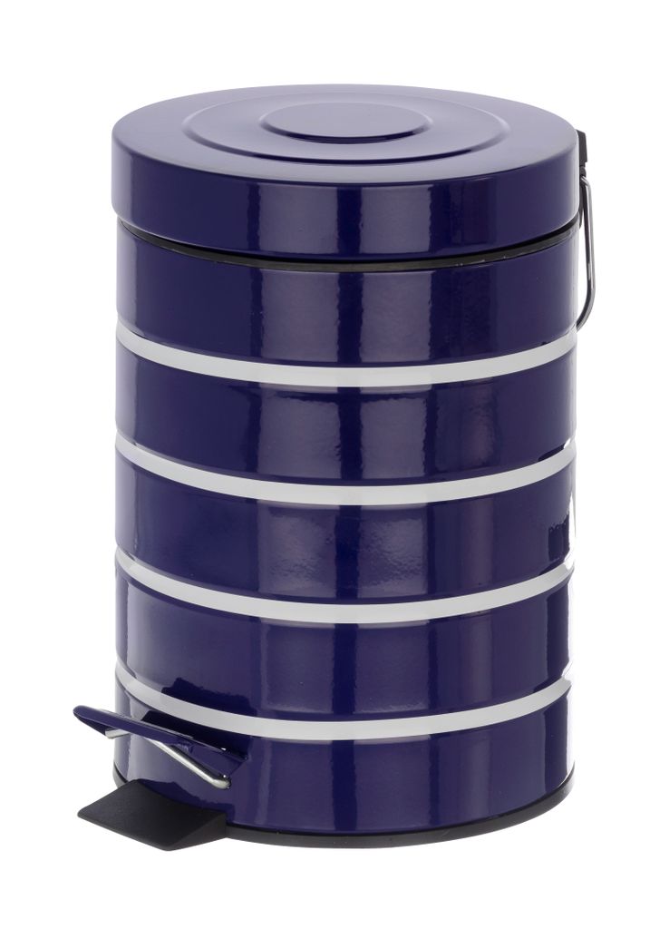 WENKO 21352100 Kosmetik Treteimer Marine Blau, Fassungsvermögen 3 L, Stahl, 15 x 27 x 15 cm, Blau