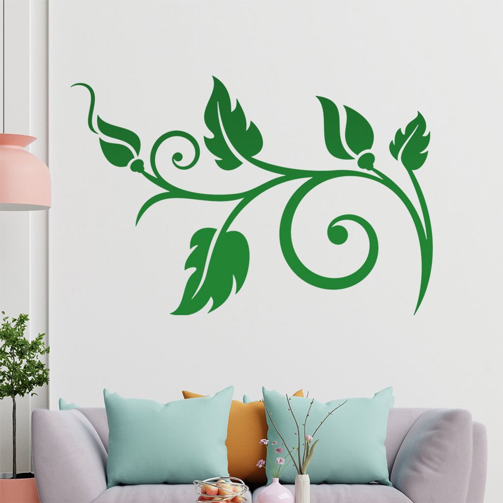 Blume - Linien Wandtattoo in 6 Größen - Wandaufkleber Wall Sticker - Dekoration, Küche, Wohnzimmer, Schlafzimmer, Badezimmer
