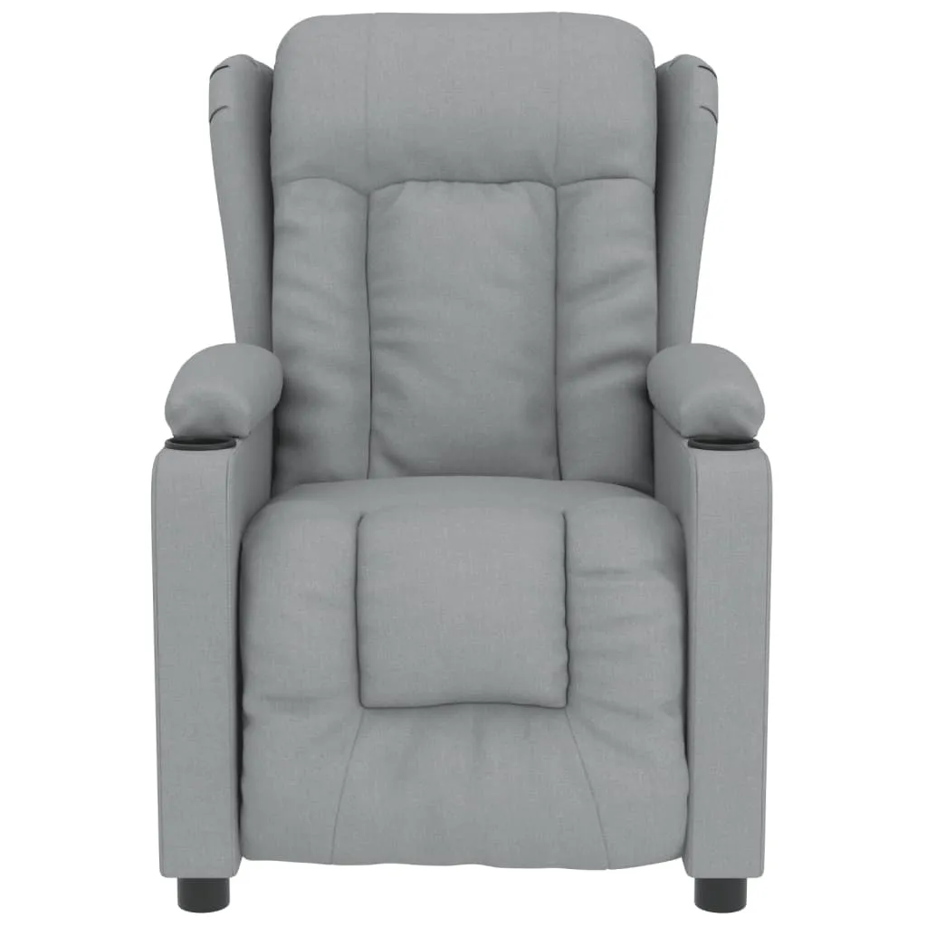 Fauteuil de massage TV inclinable en tissu gris clair pour salon moderne - 3