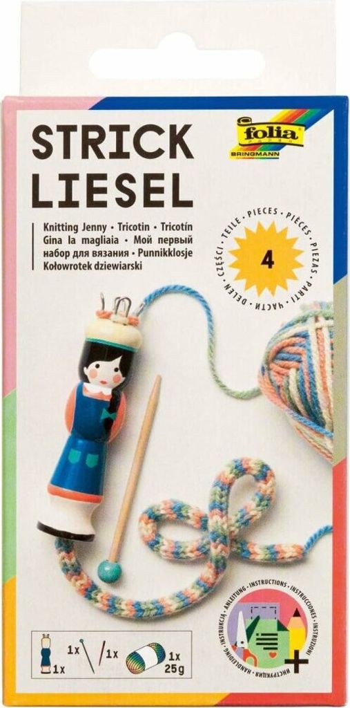 folia Bastelset Strickliesel mehrfarbig Produktbild 1