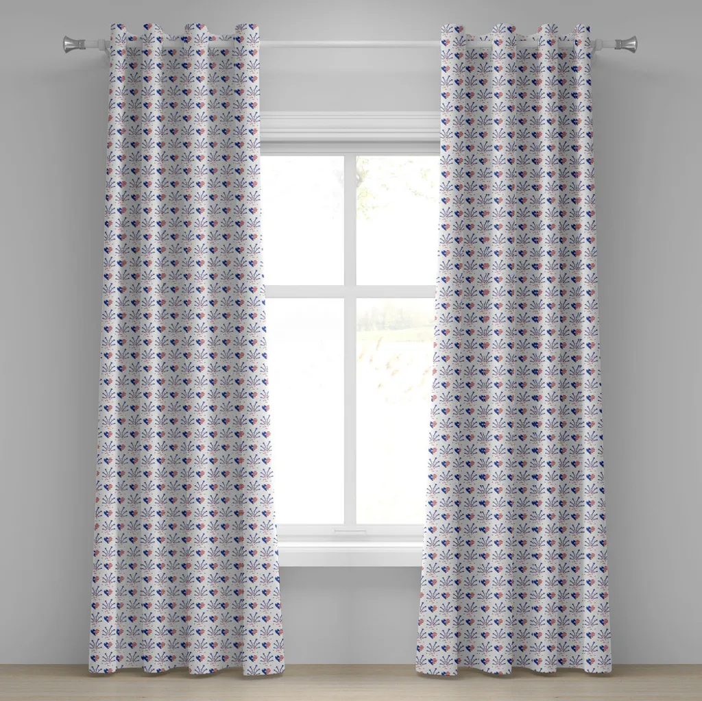 Rideau Salon 4 Juillet pour Décoration Américaine Thématique 280x245 cm