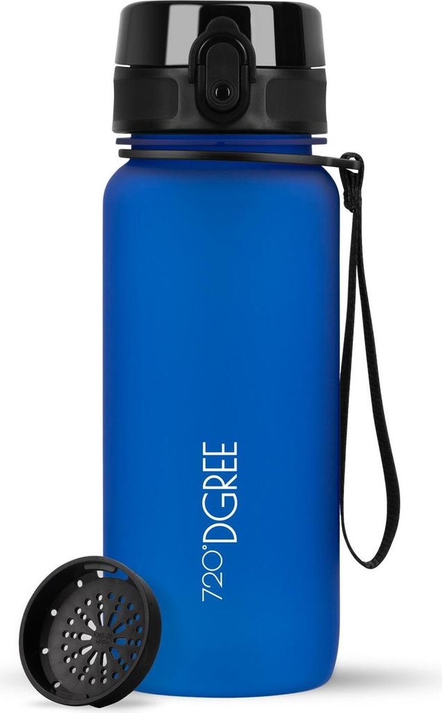 uberBottle softTouch Trinkflasche mit Sieb 650ml / Royal Blue/ 720DGREE
