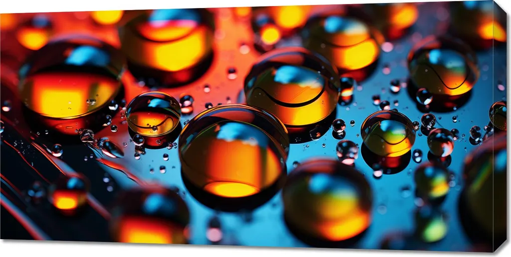 Grand tableau image 100 x 50 cm gouttes d'eau proche pour mur vide
