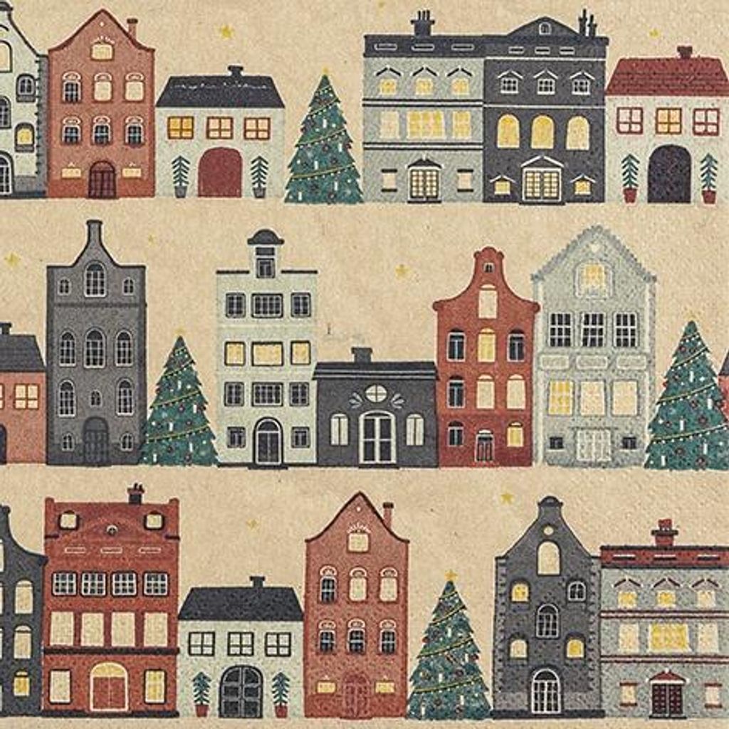 Servietten 33x33 cm - The Christmas Town