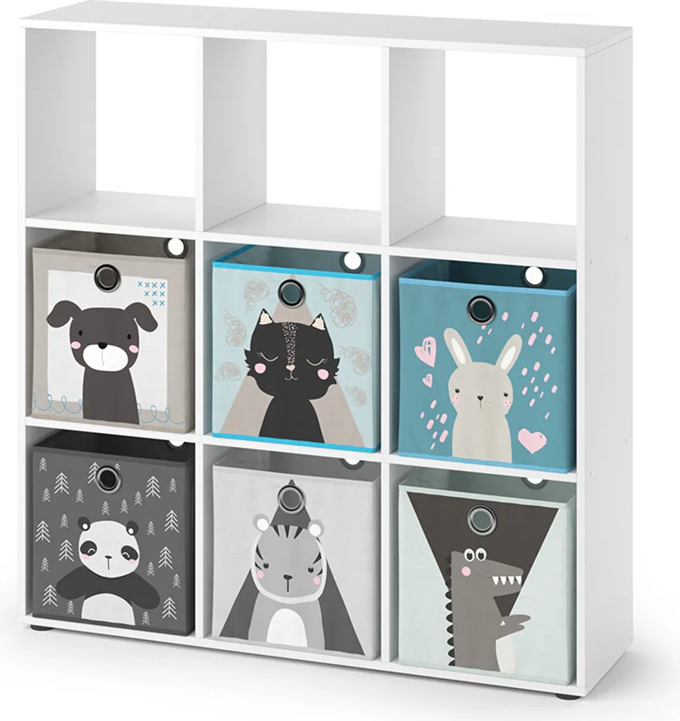 Bibliothèque enfant blanche 104x108 cm Vicco avec 6 compartiments cubes