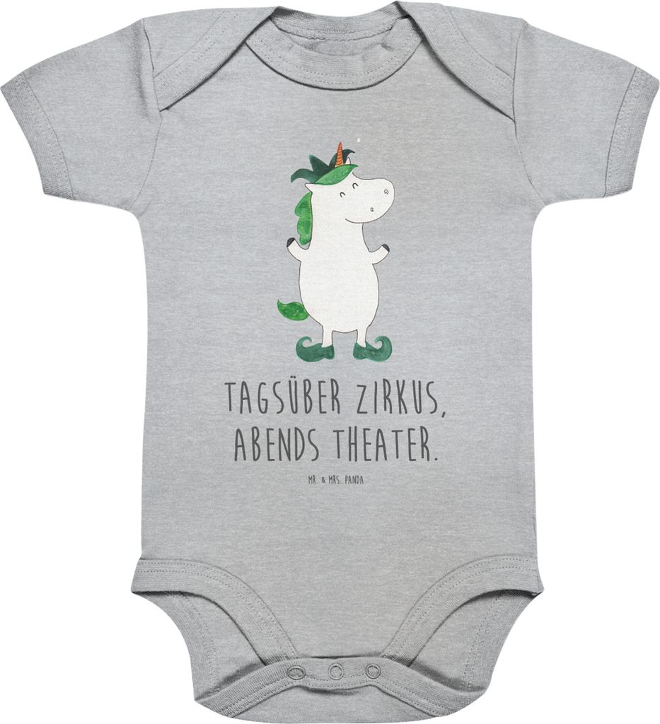 Mr. & Mrs. Panda Strampler Einhorn Joker 12. - 18. Monat - Heather Grey - Geschenk, Kasper, Unicorn, Einhörner, Mittelalter, Hofnarr, overall baby...