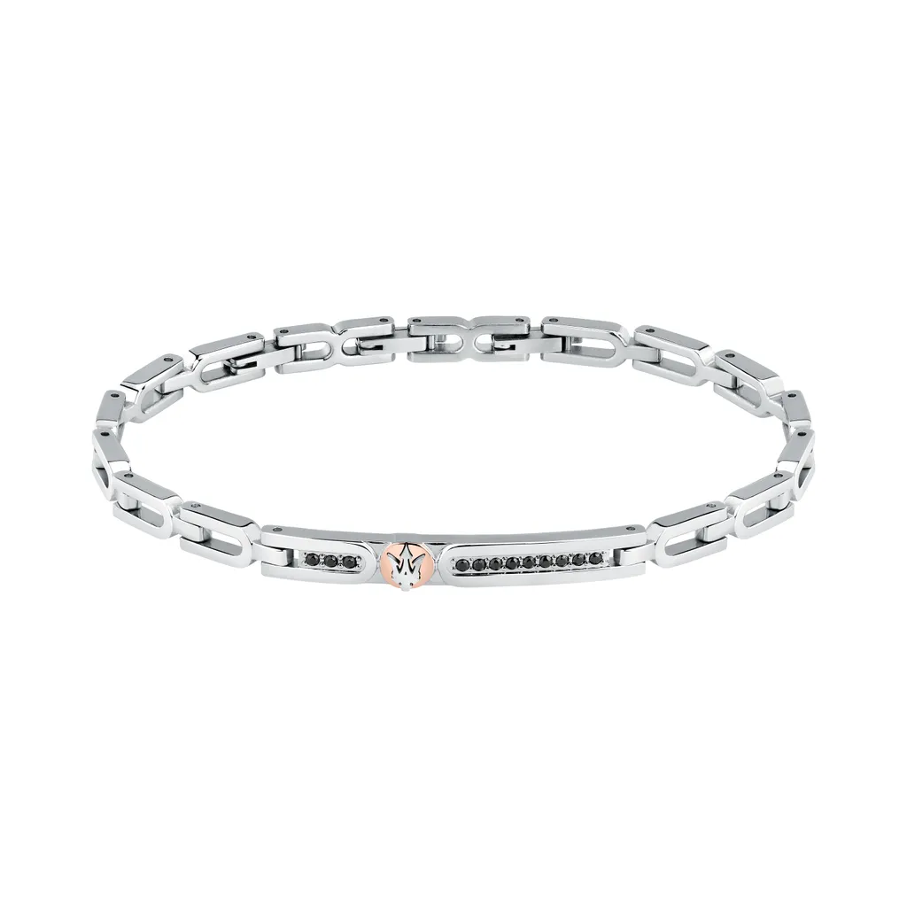 Bracelet Maserati JM423AVD25 en Acier Noir et Rose Gold pour Homme