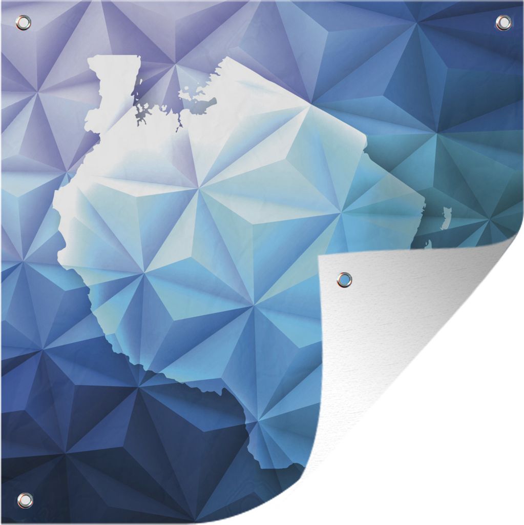 MuchoWow 50x50 cm Outdoor-Poster Gartendeko Sichtschutz Garten Poster für den Garten Eine Illustration von Dreiecken in der Form von Tansania